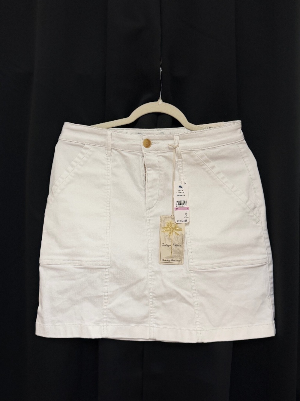 NWT Tommy Bahama Ella Twill Field Skirt White Size 6